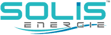 Solis Energie : Spécialiste des énergies renouvelables Logo Solis Energie en turquoise et gris avec des courbes bleues symbolisant l'énergie solaire et renouvelable.